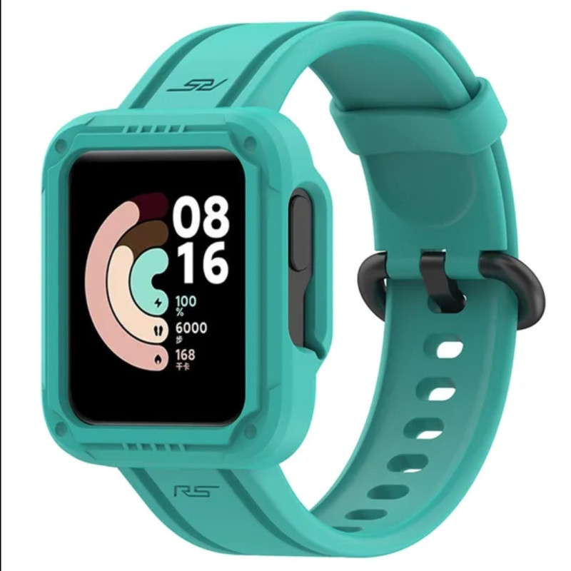 Силіконовий ремінець із чохлом для Xiaomi Mi Watch Lite/Redmi Watch М'ятний