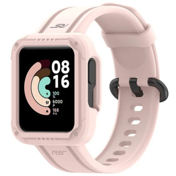 Силіконовий ремінець із чохлом для Xiaomi Mi Watch Lite/Redmi Watch Рожевий