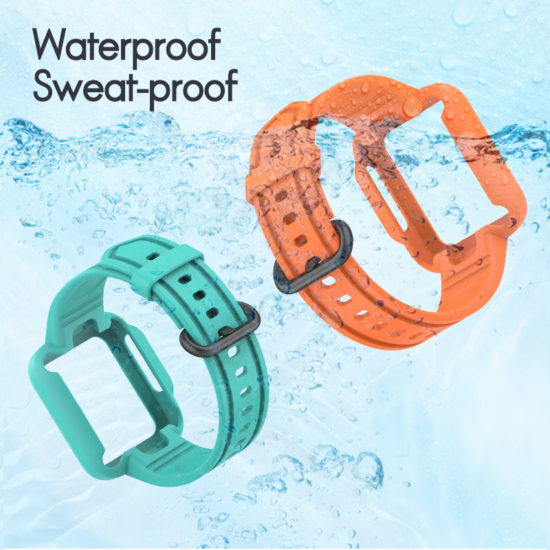 Силіконовий ремінець із чохлом для Xiaomi Mi Watch Lite/Redmi Watch Рожевий