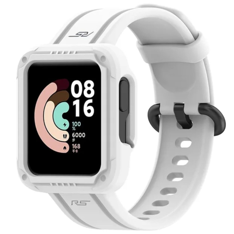 Силіконовий ремінець із чохлом для Xiaomi Mi Watch Lite/Redmi Watch Білий