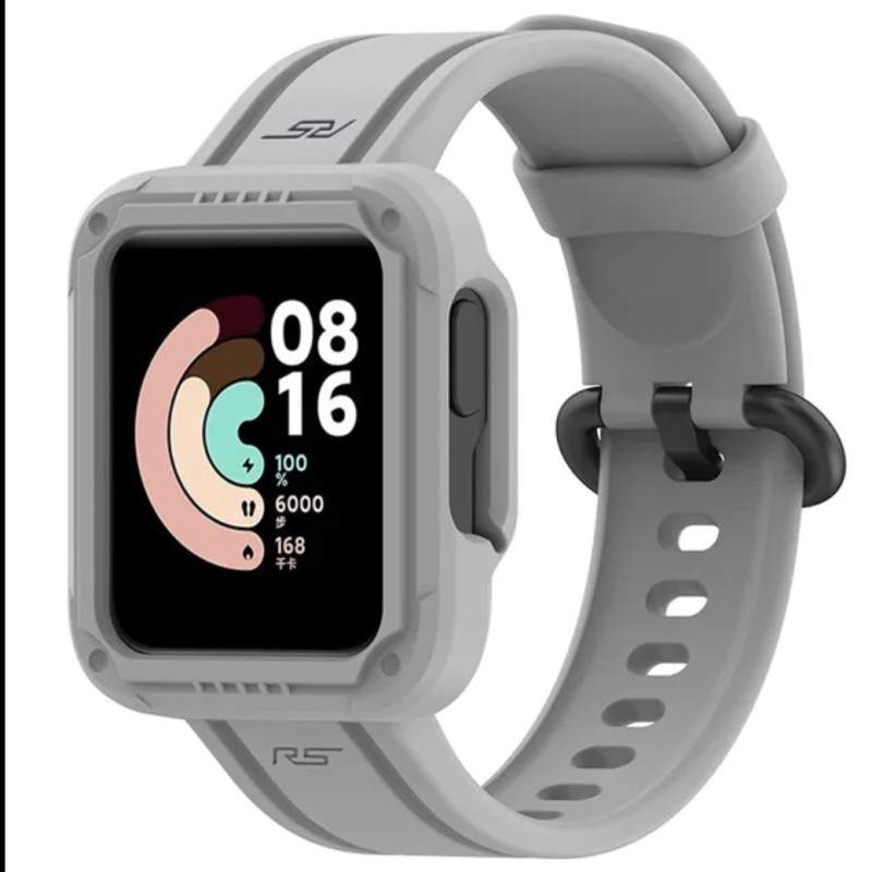 Силіконовий ремінець із чохлом для Xiaomi Mi Watch 2 Lite / Redmi Watch 2 Сірий