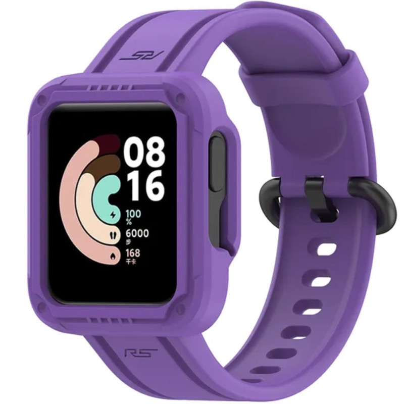 Силіконовий ремінець із чохлом для Xiaomi Mi Watch 2 Lite / Redmi Watch 2 Фіолетовий
