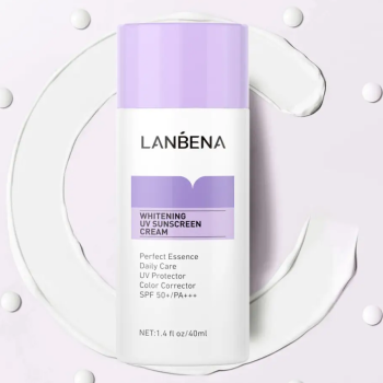 Сонцезахисний крем Lanbena Whitening UV Sunscreen Cream SPF 50+/PA+++ 40мл Purple від пігментації