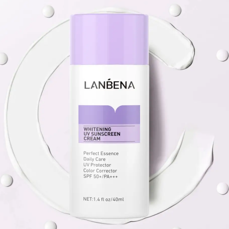 Сонцезахисний крем Lanbena Whitening UV Sunscreen Cream SPF 50+/PA+++ 40мл Purple від пігментації