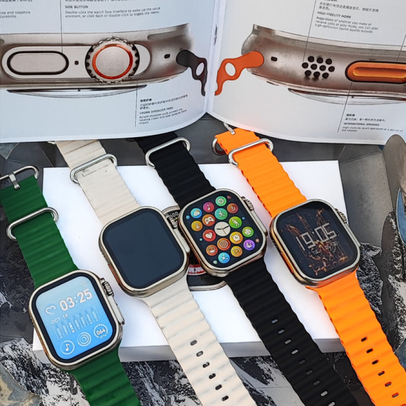 Розумний смарт-годинник Smart Watch Ultra Max 49 mm в оригінальній упаковці. З функцією дзвінка. Чорний