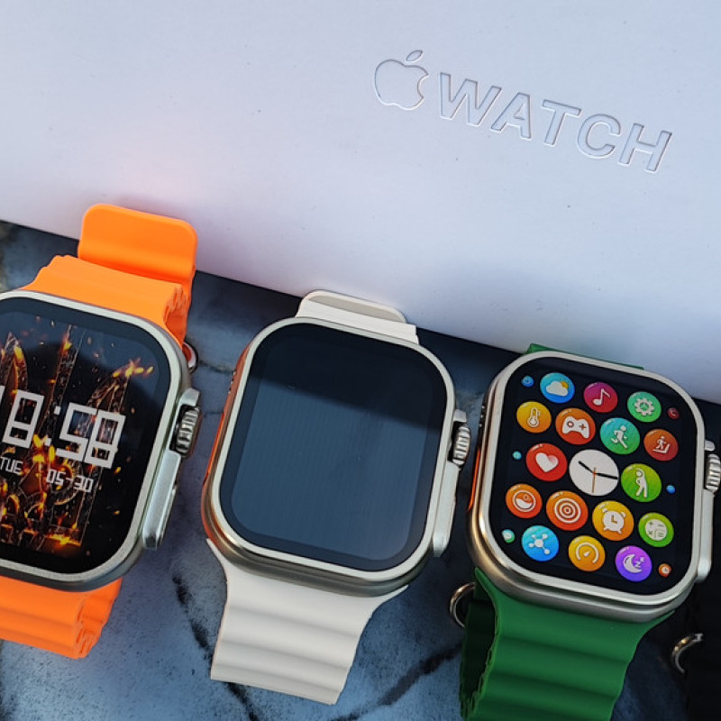 Розумний смарт-годинник Smart Watch Ultra Max 49 mm в оригінальній упаковці. З функцією дзвінка. Зелені