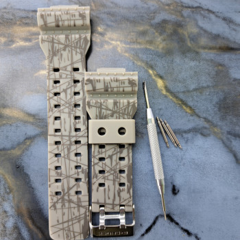 Ремінець для годинника Casio GA-100 / GD-120 / G-8900 / GA-150 / GA-200 / GLS-100 / GW-8900 Сірий