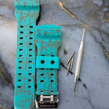 Ремінець для годинника Casio GA-100 / GD-120 / G-8900 / GA-150 / GA-200 / GLS-100 / GW-8900 М'ятний