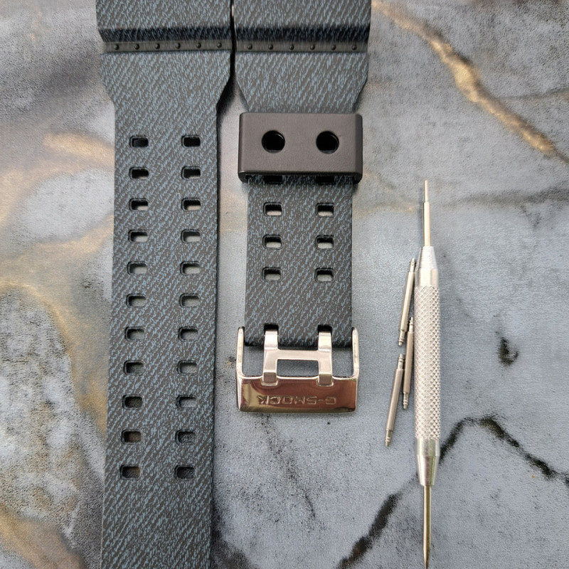 Ремінець для годинника Casio GA-100 / GD-120 / G-8900 / GA-150 / GA-200 / GLS-100 / GW-8900 Темний джинс