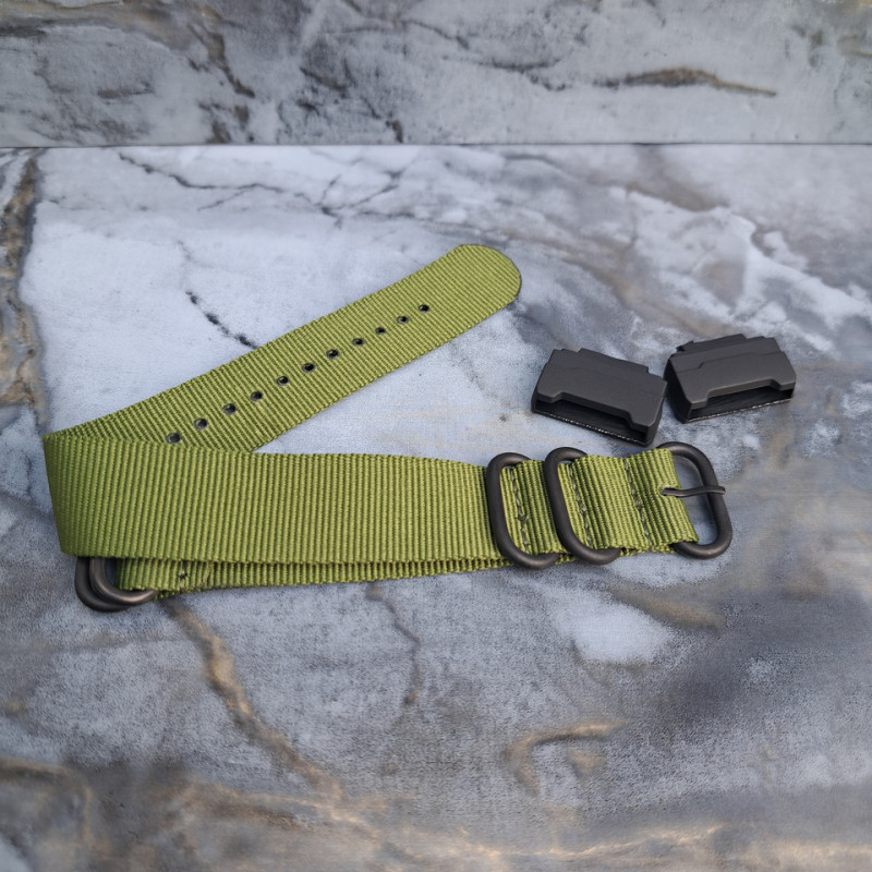 Тканевий ремінець для годинника Casio GA-100 / GD-120 / G-8900 / GA-150 / GA-200 / GLS-100 / GW-8900 Зелений