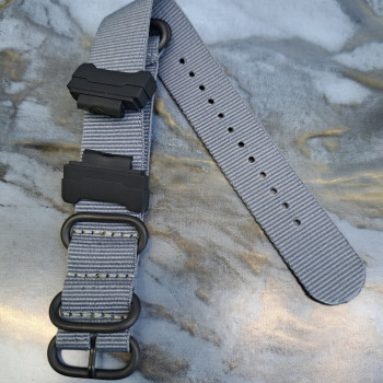 Тканевий ремінець для годинника Casio GA-100 / GD-120 / G-8900 / GA-150 / GA-200 / GLS-100 / GW-8900 Сірий