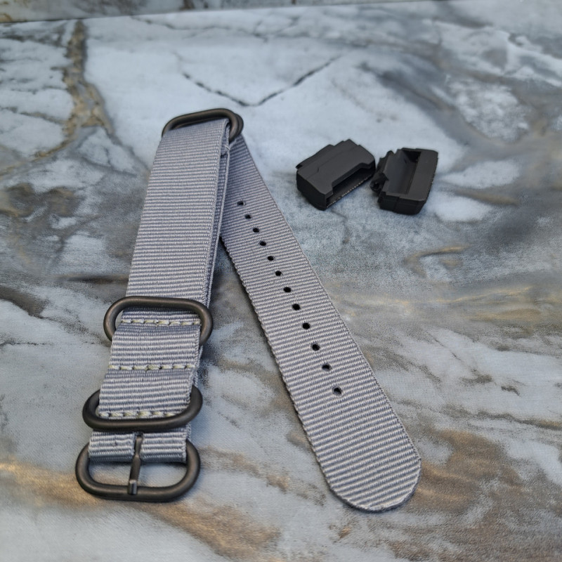 Тканевий ремінець для годинника Casio GA-100 / GD-120 / G-8900 / GA-150 / GA-200 / GLS-100 / GW-8900 Сірий