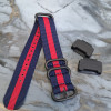 Тканевий ремінець для годинника Casio GA-100 / GD-120 / G-8900 / GA-150 / GA-200 / GLS-100 / GW-8900 Синий с красным