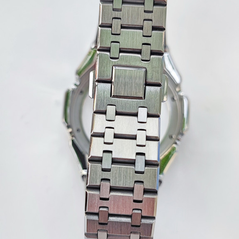 Браслет, безель (рант) для годинника Casio G-SHOCK GA-2100 / GA-2110 / GA-B2100 Срібло з чорним безелем