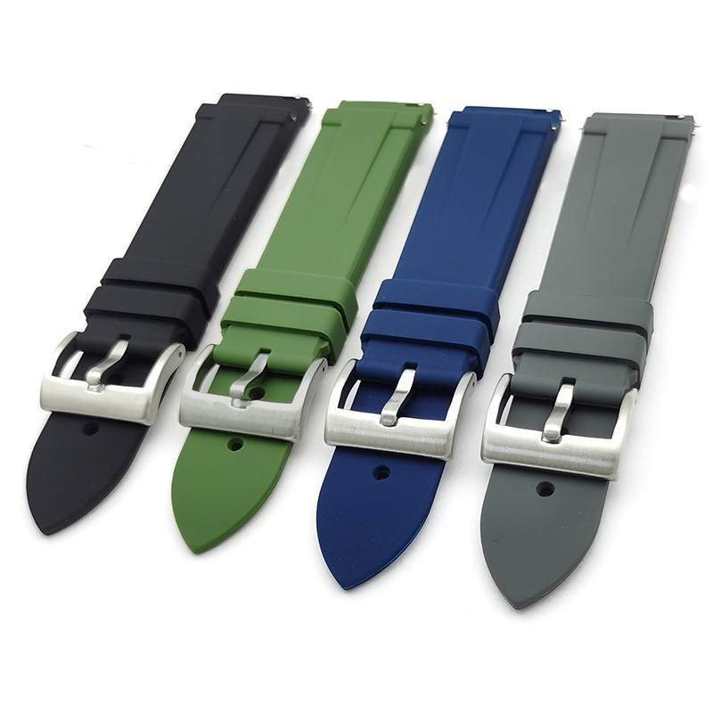 Силіконовий м'який змінний ремінець для годинника, із системою швидкої заміни, 20 мм Зелений