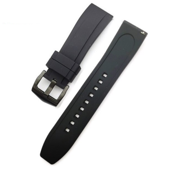 Силіконовий ремінець для Huami Amazfit Stratos / Amazfit Pace / GTR 47 MM / GTR 2 /  2e / Amazfit GTR 3 Чорний із чорною застібкою