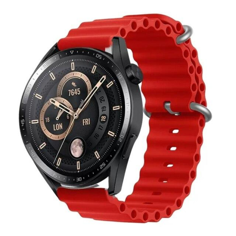 Силіконовий м'який змінний ремінець для годинника, із системою швидкої заміни, 22 мм Червоний