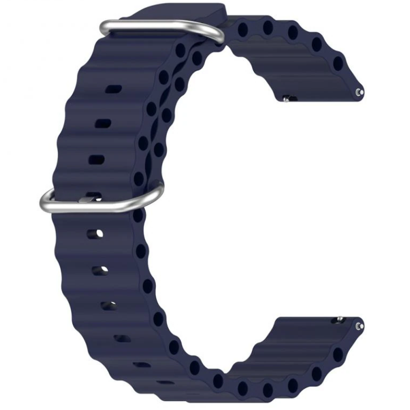 Силіконовий м'який змінний ремінець для годинника, із системою швидкої заміни, 22 мм Темно-синій