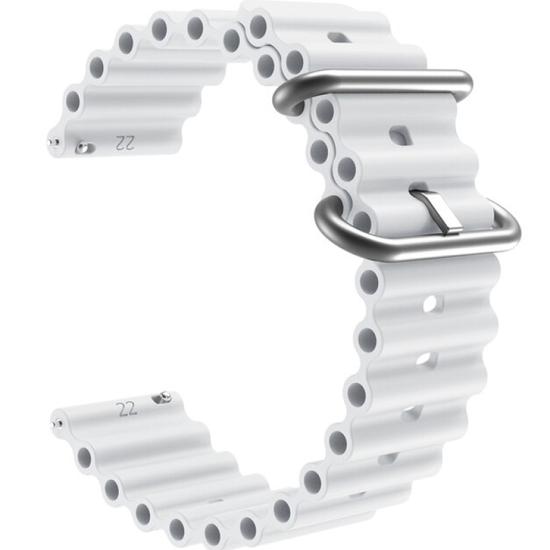 Силіконовий м'який змінний ремінець для годинника, із системою швидкої заміни, 22 мм Білий