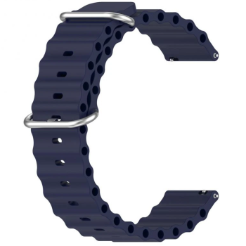 Силіконовий м'який змінний ремінець для годинника, із системою швидкої заміни, 20 мм Темно-синій
