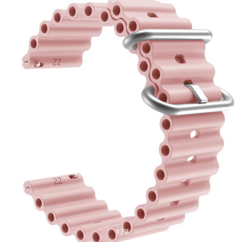 Силіконовий м'який змінний ремінець для годинника, із системою швидкої заміни, 20 мм Світло-рожевий