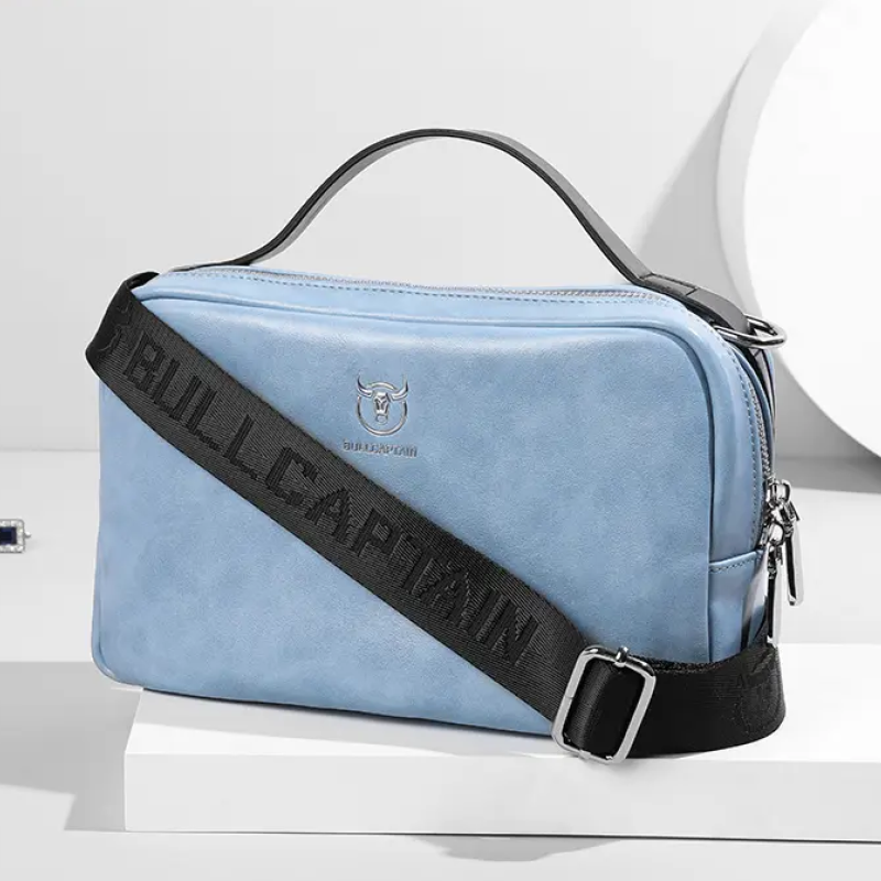 Чоловіча та жіночка сумка з люксової екошкіри Блакитний