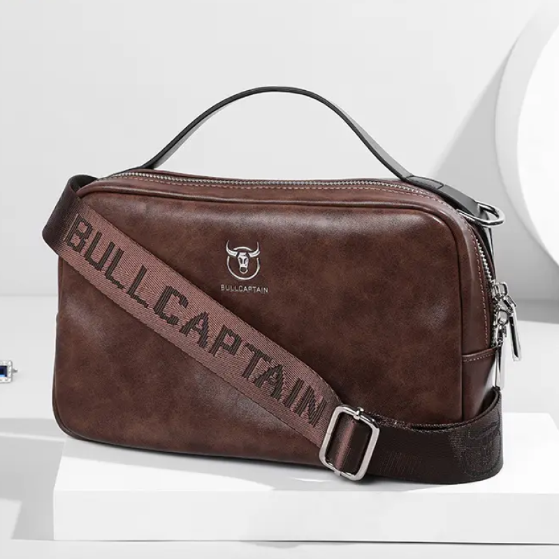 Чоловіча та жіночка сумка з люксової екошкіри Кава