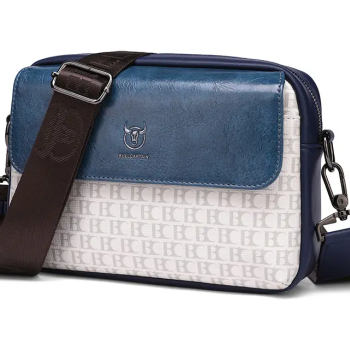 Чоловіча та жіночка сумка з люксової екошкіри Блакитний