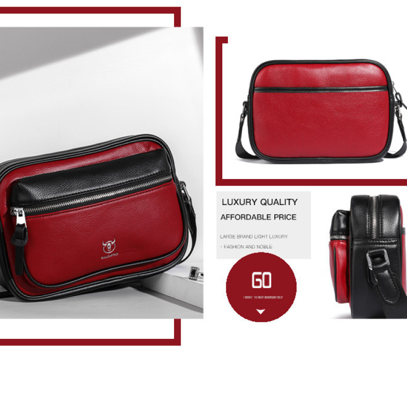 Чоловіча та жіночка сумка з люксової екошкіри Червоний