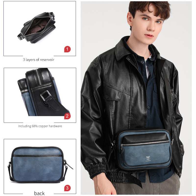 Чоловіча та жіночка сумка з люксової екошкіри Блакитний