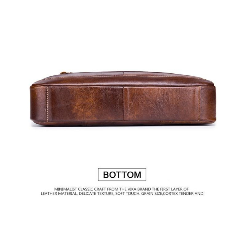 Чоловічий діловий портфель з натуральної шкіри, повсякденна сумка через плече в стилі ретро