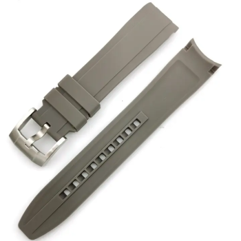 Ремінець вигнутий для годинника, універсальний, спортивний, силіконовий,водонепроникний браслет 22 мм Сірий