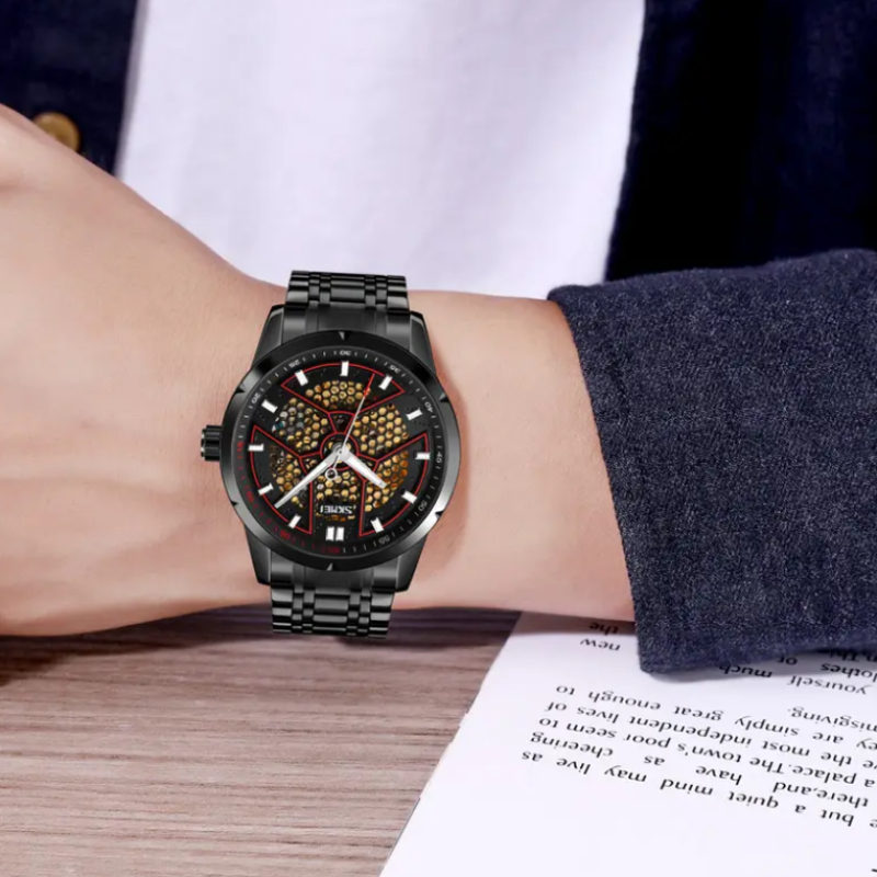 Чоловічий механічний годинник скелетон Skmei 9225