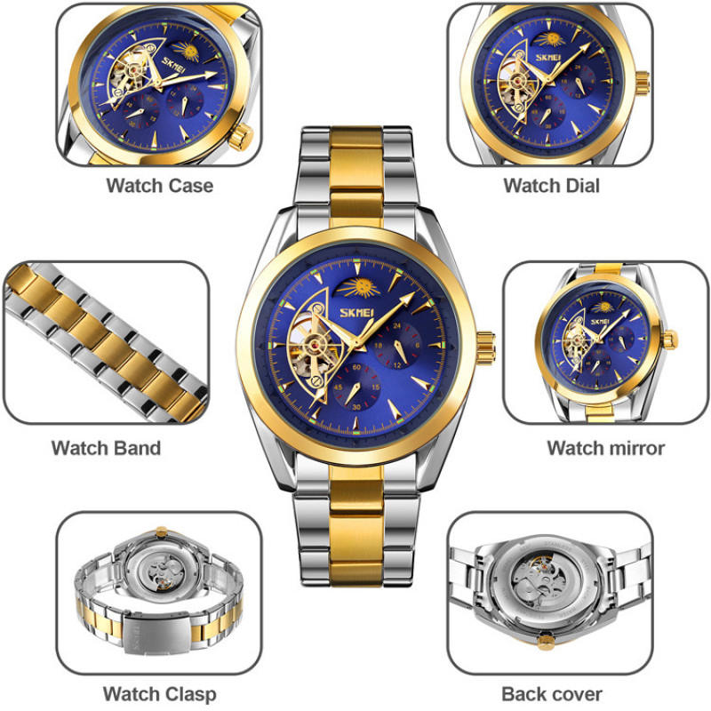 Чоловічий механічний годинник скелетон Skmei 9237