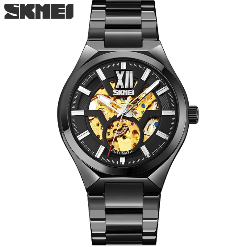 Чоловічий механічний годинник скелетон Skmei 9258