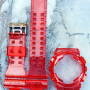 Casio ремінець + безель(рант) для G-SHOCK GA-100 / GA-110 / GA-120 / GD-100 / GD-100 / GD-120/ GAX-100/GLS-100 Прозорий Червоний