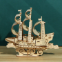 Декоративна дерев'яна іграшка-пазл 3D  "Корабель"
