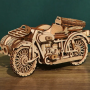 Декоративна дерев'яна іграшка-пазл 3D  "Мотоцикл" з коляскою