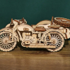 Декоративна дерев'яна іграшка-пазл 3D  "Мотоцикл" з коляскою