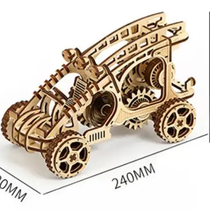 Декоративна дерев'яна іграшка-пазл 3D  "Багі" з моторчиком