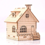 Декоративна дерев'яна іграшка-пазл 3D  "Музичний будиночок"