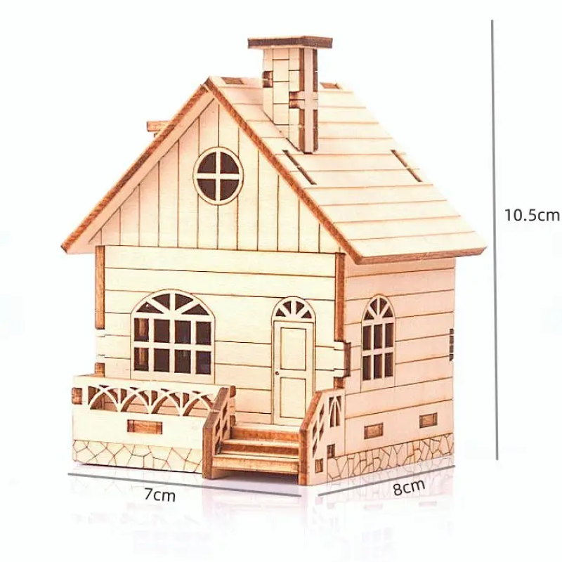 Декоративна дерев'яна іграшка-пазл 3D  "Музичний будиночок"