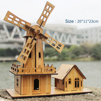 Декоративна дерев'яна іграшка-пазл 3D  " Млин"