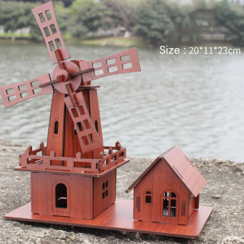 Декоративна дерев'яна іграшка-пазл 3D  " Млин"