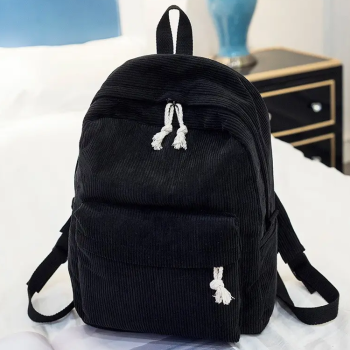 Вельветовий жіночий рюкзак Чорний