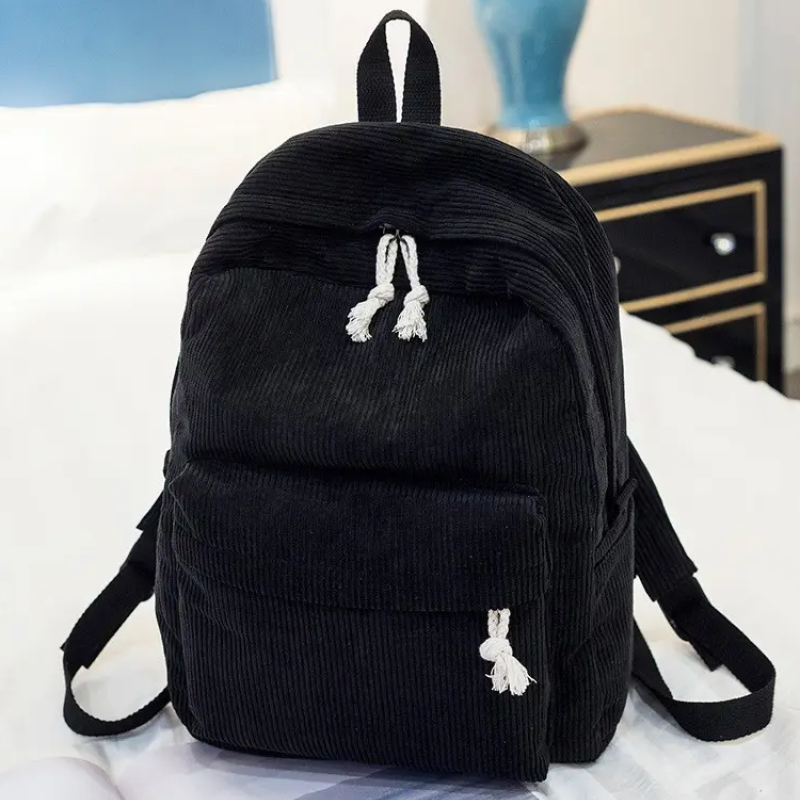 Вельветовий жіночий рюкзак Чорний