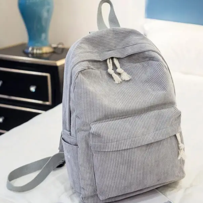 Вельветовий жіночий рюкзак  Сірий