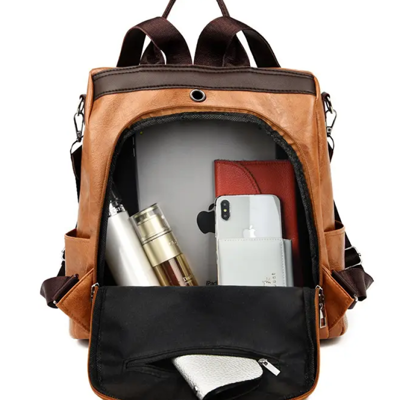 Стильний рюкзак   з екошкіри Коричневий