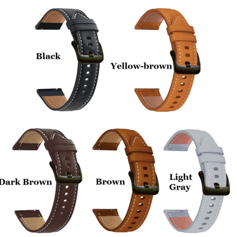 Ремінець для годинника з натуральної шкіри  із системою швидкої заміни 22 мм