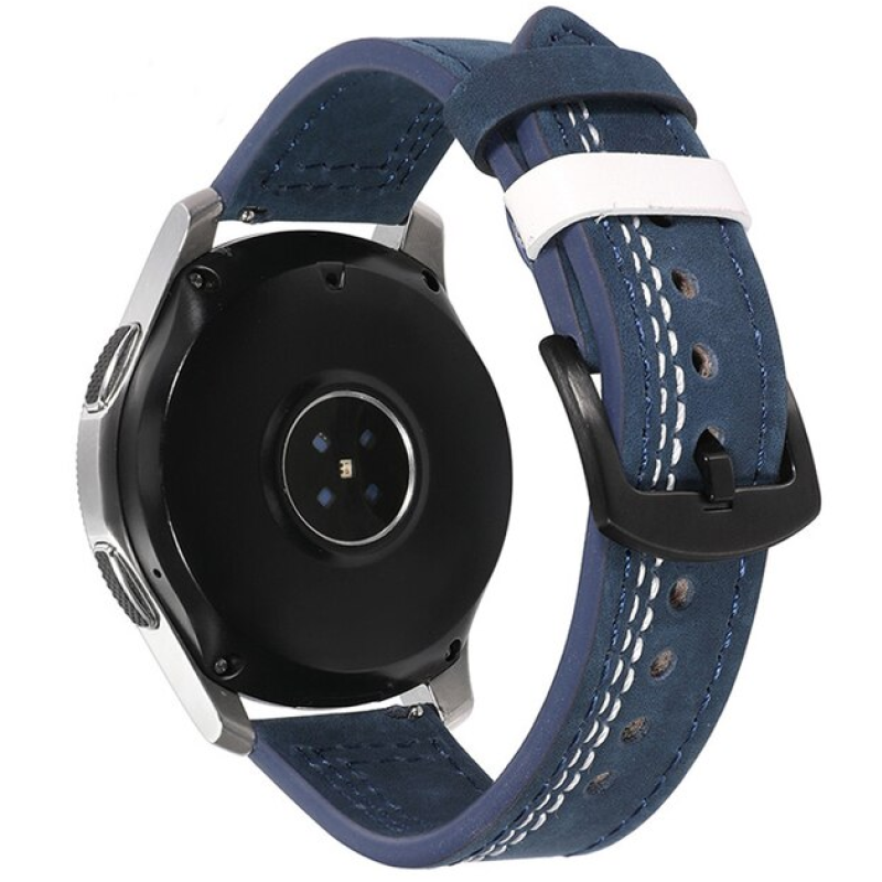 Ремінець для годинника з натуральної шкіри, із системою швидкої заміни 22 мм Синій